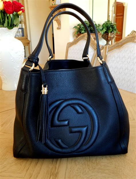 black shoulder gucci bag|authentic Gucci shoulder.